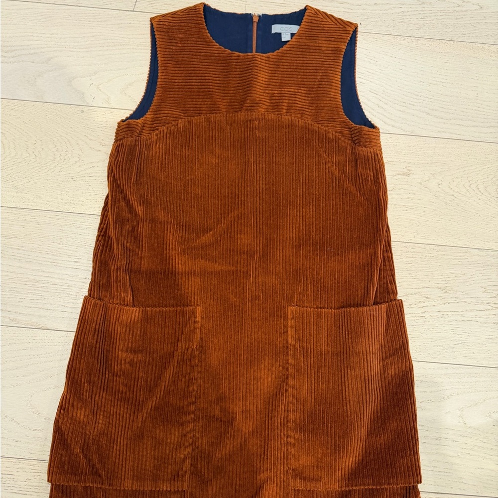 COS | Corduroy Pinafore Dress - Rust Orange